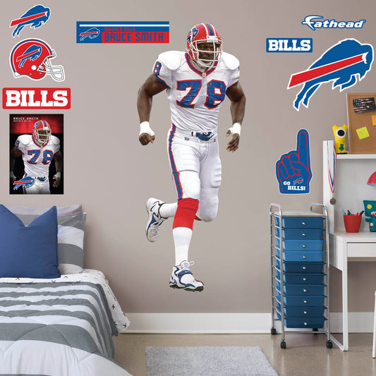 Buffalo Bills: Bruce Smith Legend        - Officially Licensed NFL Removable Wall   Adhesive Decal