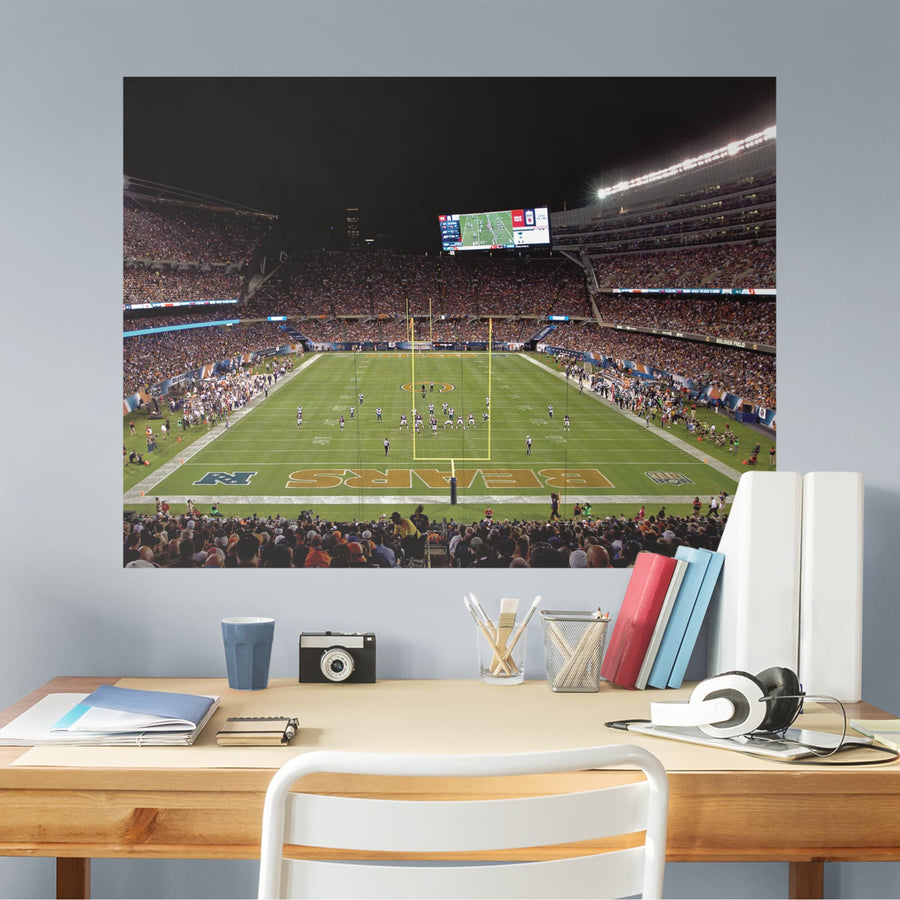 Soldier Field Corner View - Peel & Stick Poster - Official NFL - Chicago Bears - Reusable Vinyl Wall Decal