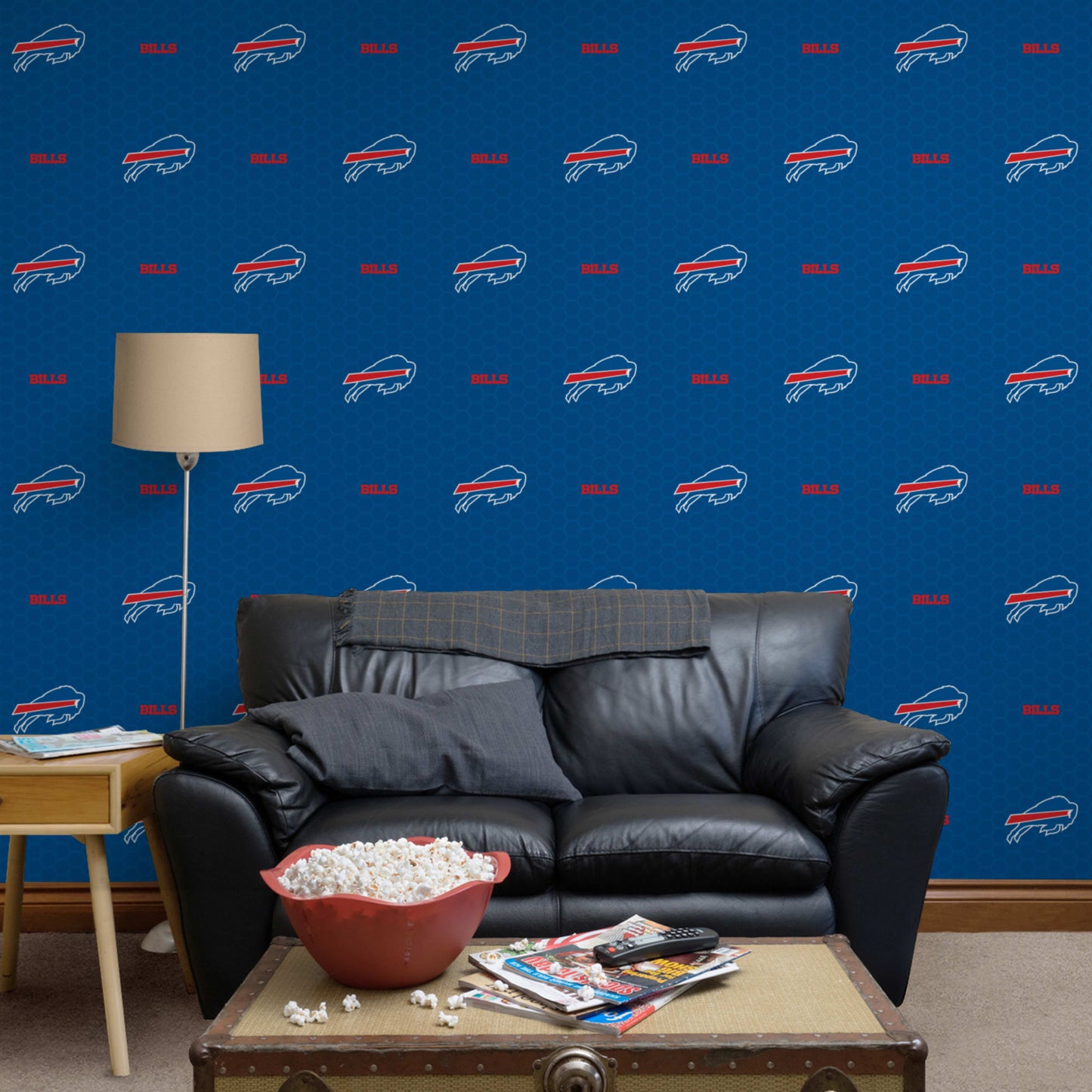 Buffalo Bills: Blue Hexagon Pattern         - Officially Licensed NFL  Peel & Stick Wallpaper