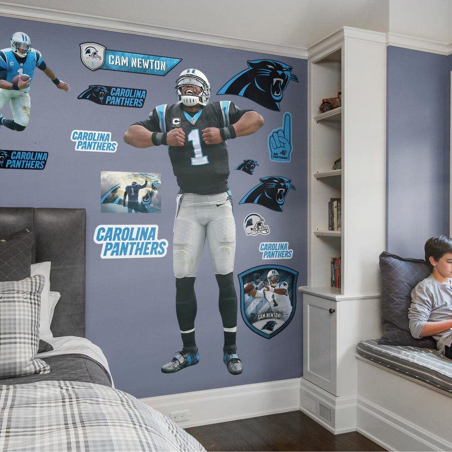 Cam Newton Superman - RealBig Collection - Official NFL - Carolina Panthers - Reusable Vinyl Wall Decals