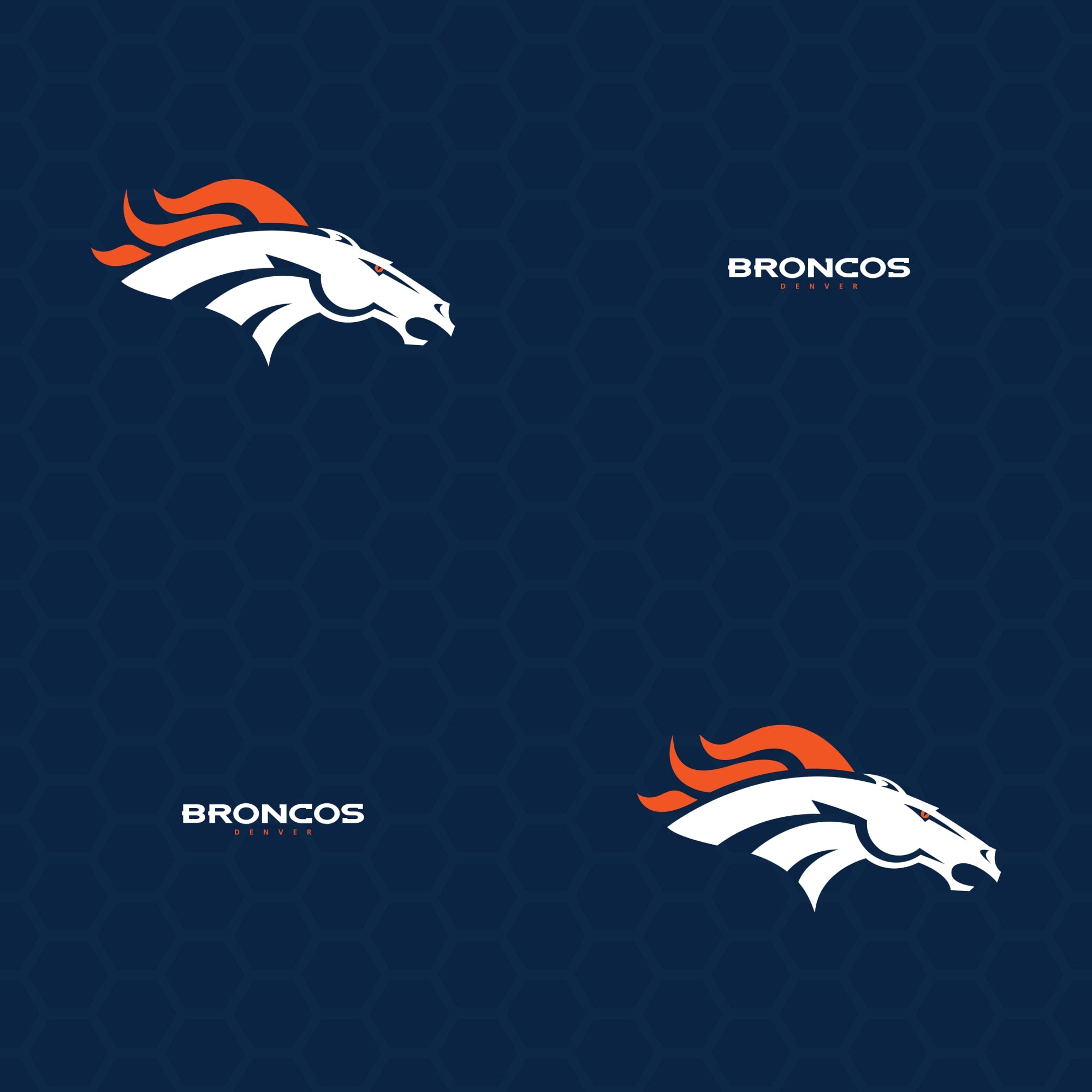 Denver Broncos (Blue) - Hexagon Pattern - Peel & Stick Wallpaper - Off ...