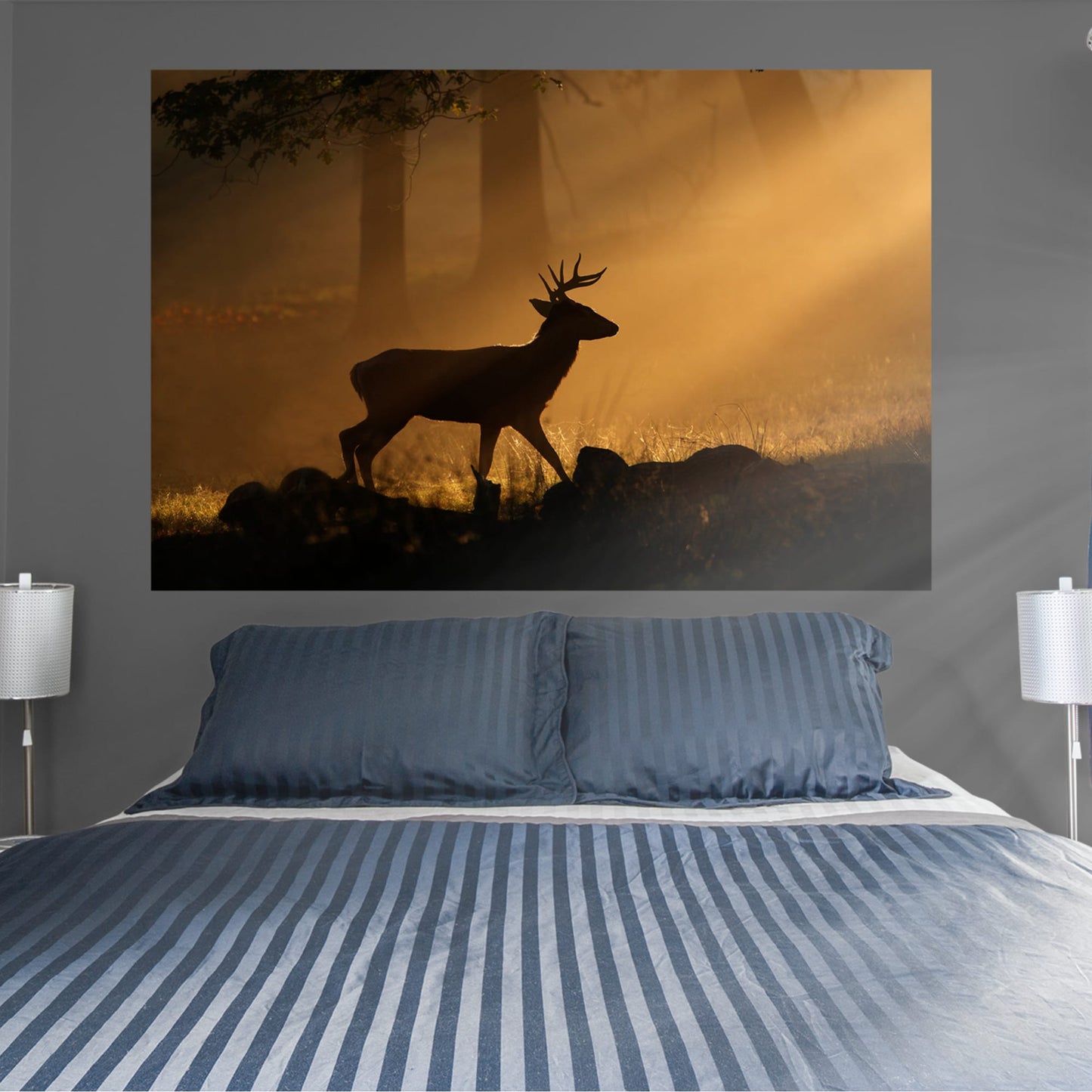 Deer Silhouette Mural        -   Removable Wall   Adhesive Decal
