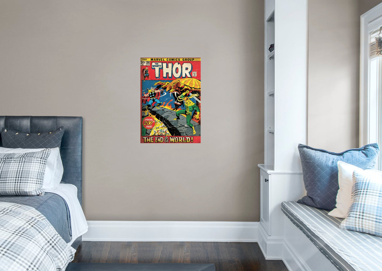 The Might Thor:  The End Of The World Mural        - Officially Licensed Marvel Removable     Adhesive Decal