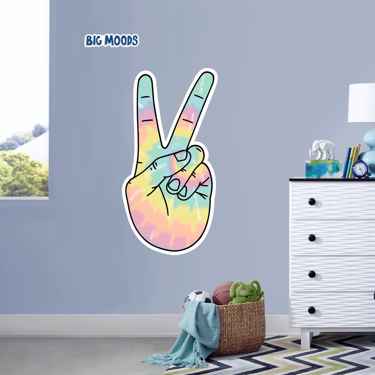 Peace Gesture (Pink)        - Officially Licensed Big Moods Removable     Adhesive Decal
