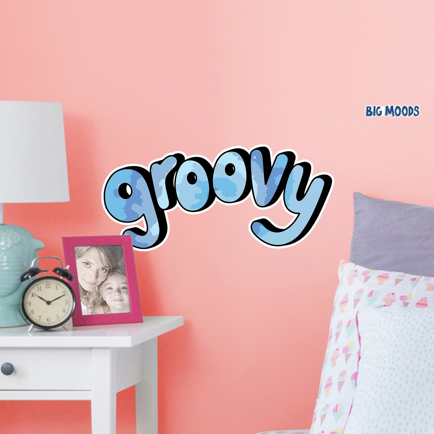 Groovy (Blue)        - Officially Licensed Big Moods Removable     Adhesive Decal