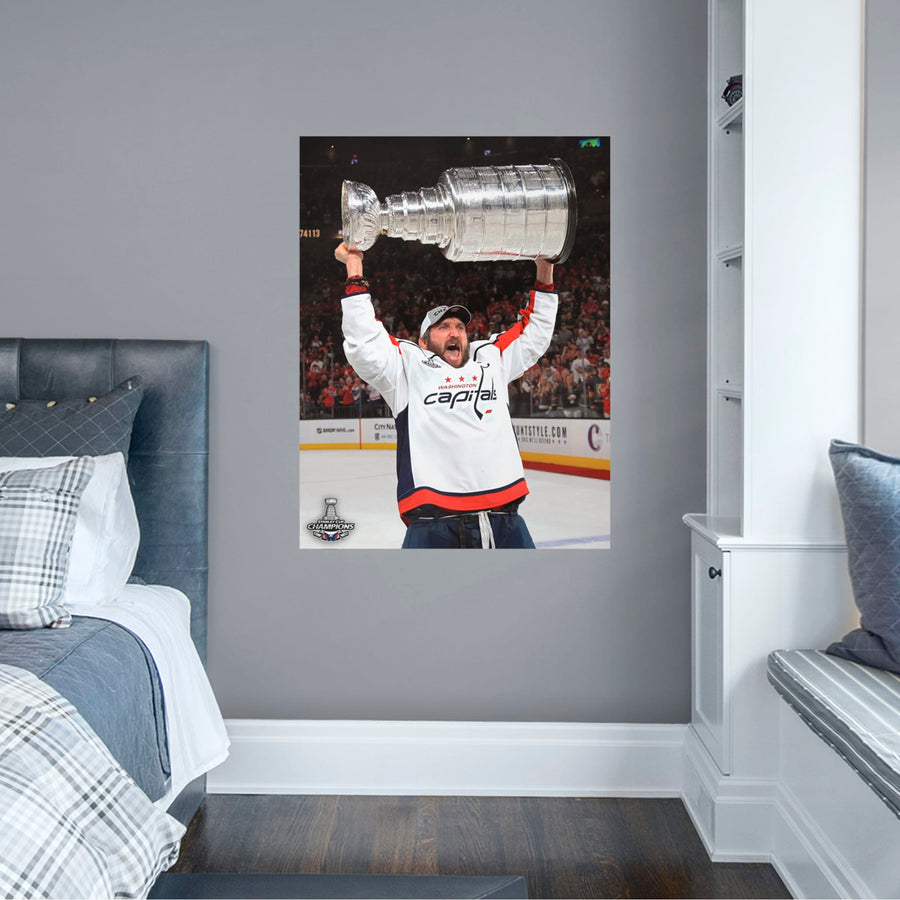 Alex Ovechkin - 2018 Stanley Cup Hoist - Peel & Stick Poster - Official NHL - Washington Capitals - Reusable Vinyl Wall Decal