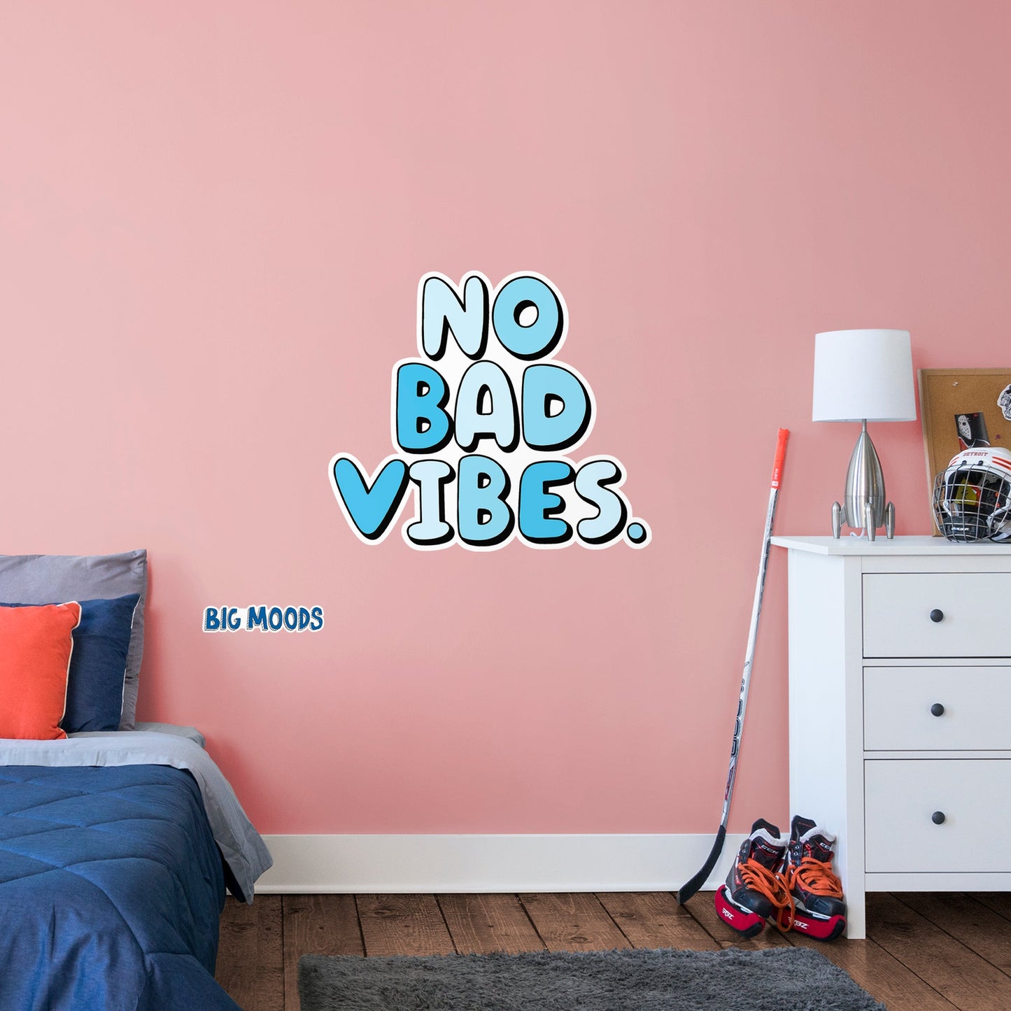 No Bad Vibes (Blue)        - Officially Licensed Big Moods Removable     Adhesive Decal