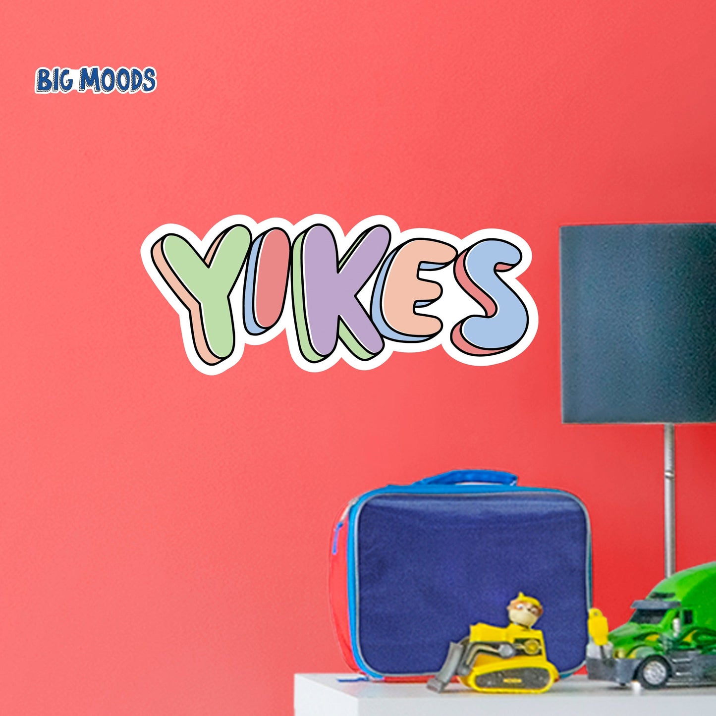 Yikes (Multi-Color)        - Officially Licensed Big Moods Removable     Adhesive Decal