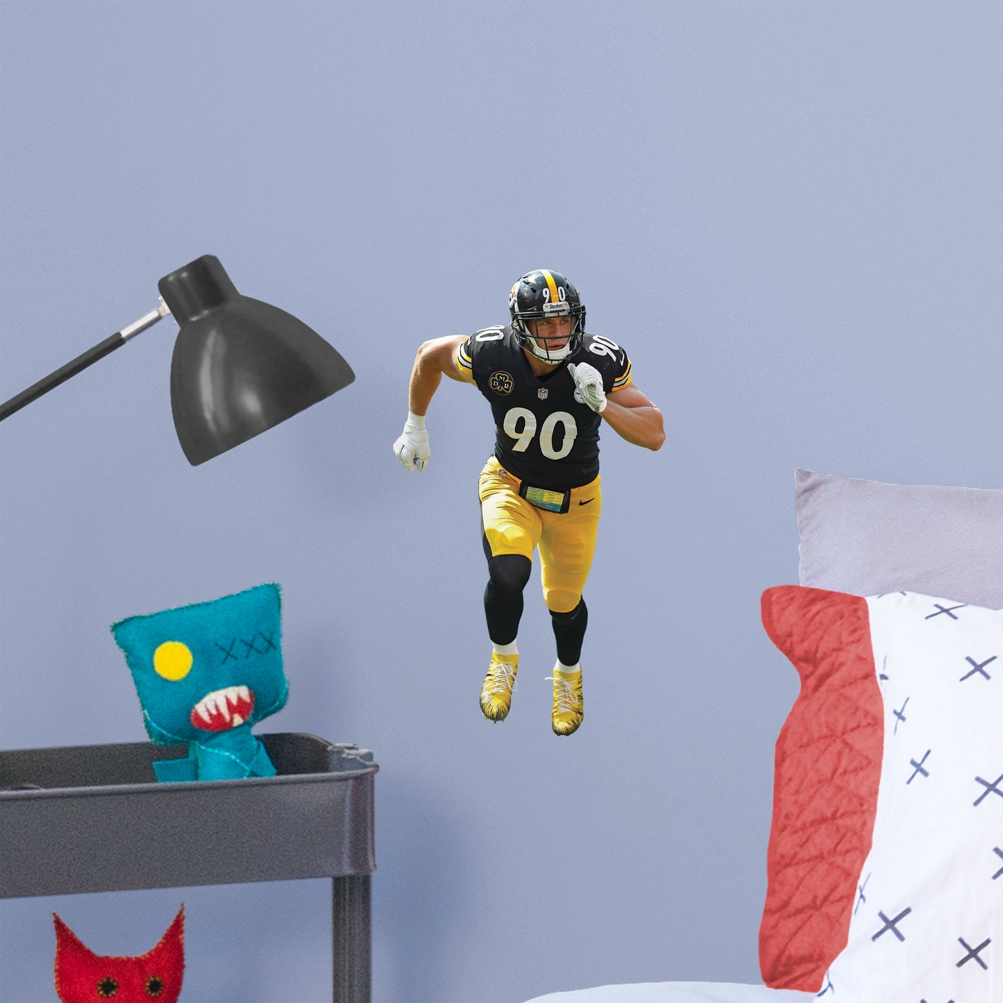 Pittsburgh Steelers: T.J. Watt Running        - Officially Licensed NFL Removable Wall   Adhesive Decal