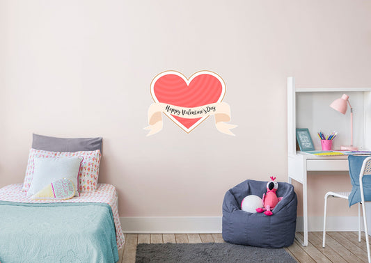 Valentine's Day:  Heart Banner        -   Removable     Adhesive Decal
