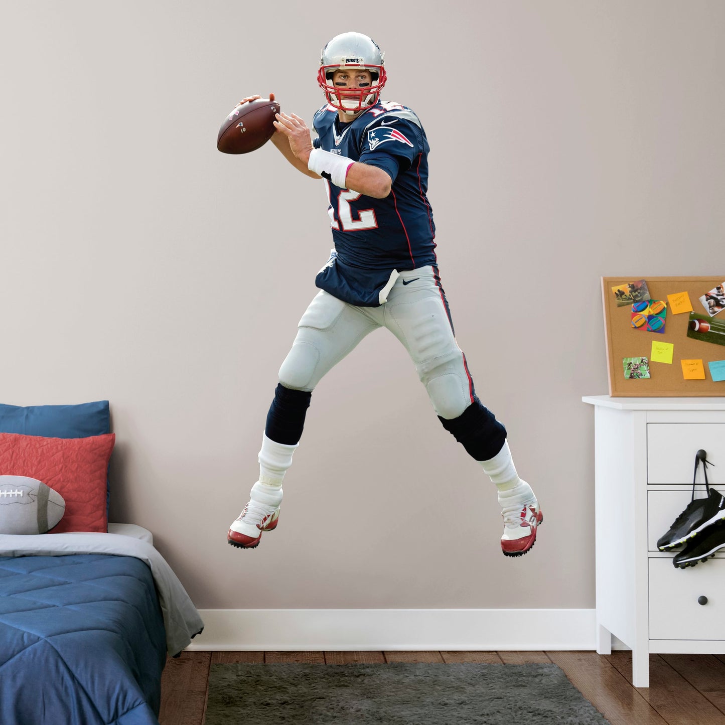 New England Patriots: Tom Brady Officially Licensed        - Officially Licensed NFL Removable Wall   Adhesive Decal
