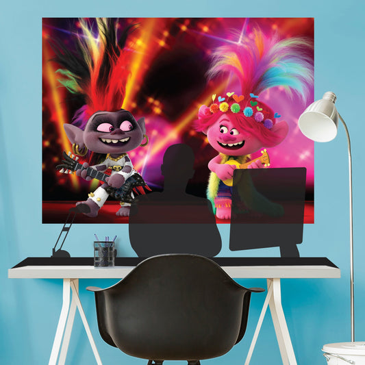 Trolls movie:  Performance Video Conference Mural        - Officially Licensed NBC Universal Removable Wall   Adhesive Decal