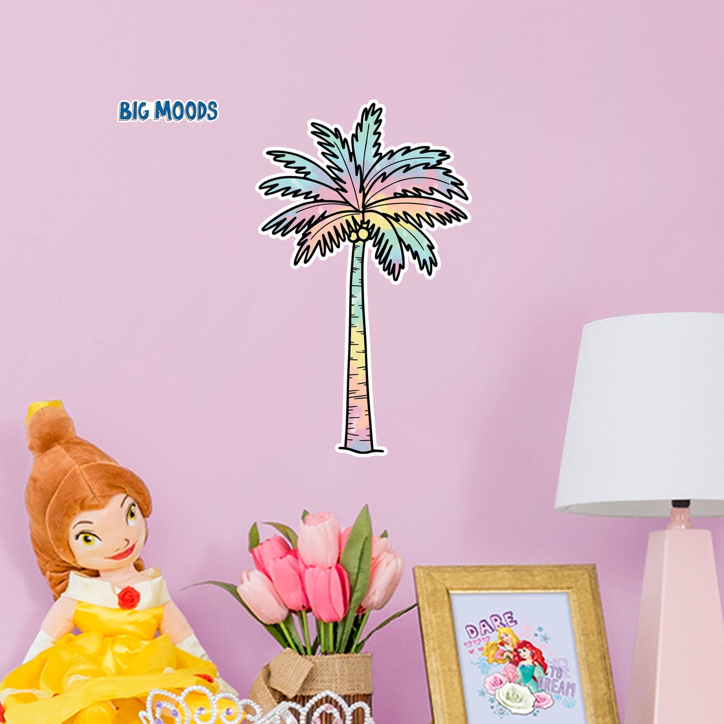 Palm Tree (Tie-Dye)        - Officially Licensed Big Moods Removable     Adhesive Decal