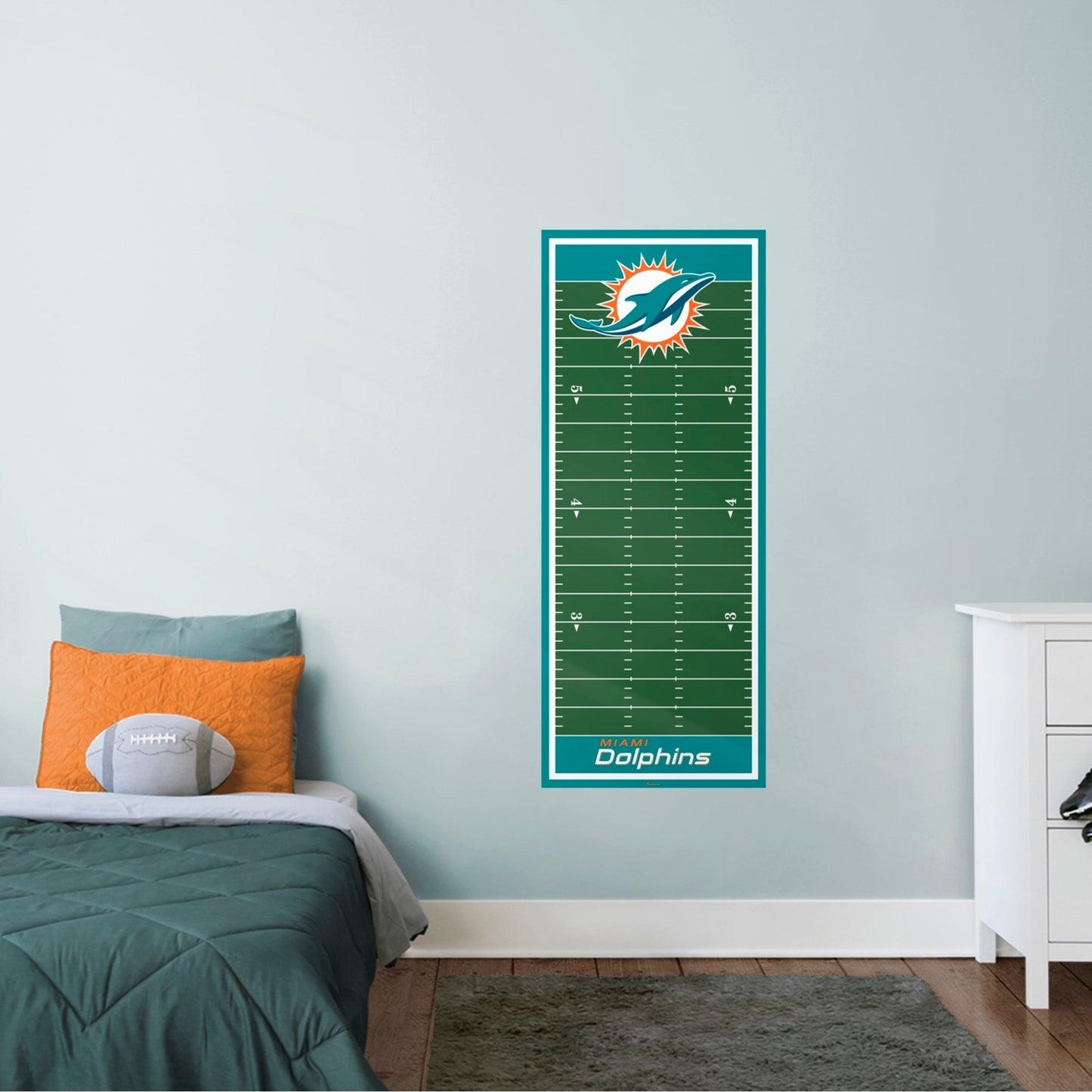 Miami Dolphins: Miami Dolphins Growth Chart        - Officially Licensed NFL Removable Wall   Adhesive Decal