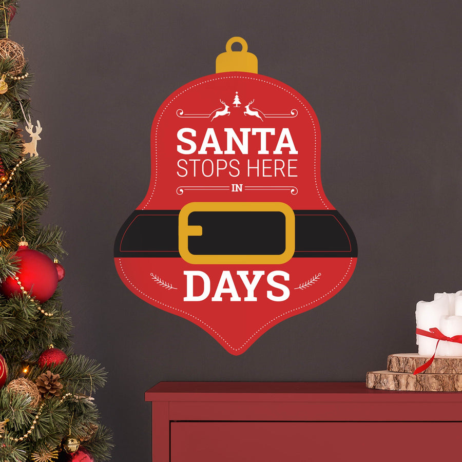 Christmas:  Santa Countdown        -   Removable     Adhesive Decal