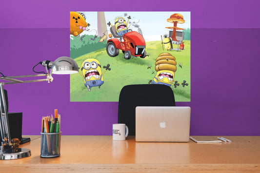 Minions:  Chaos Video Conference Mural        - Officially Licensed NBC Universal Removable Wall   Adhesive Decal
