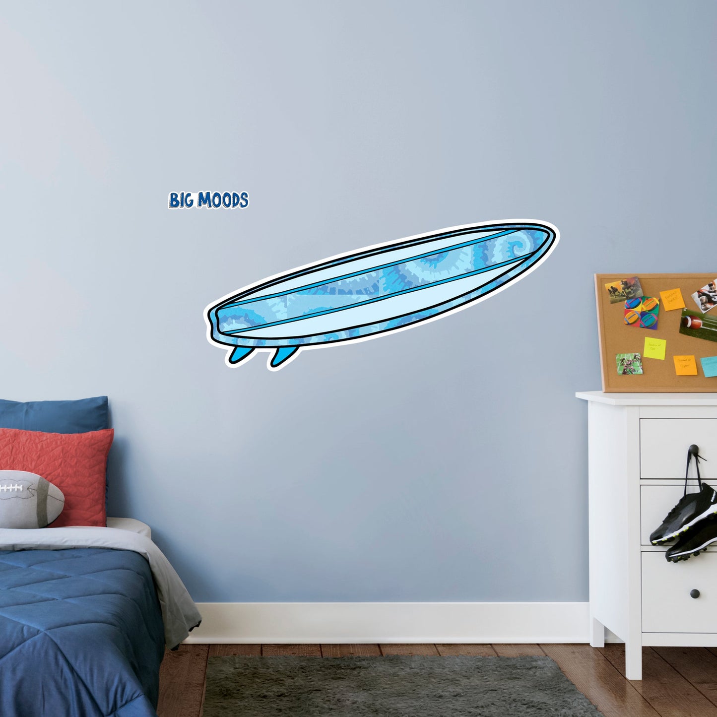 Surfboard (Blue)        - Officially Licensed Big Moods Removable     Adhesive Decal