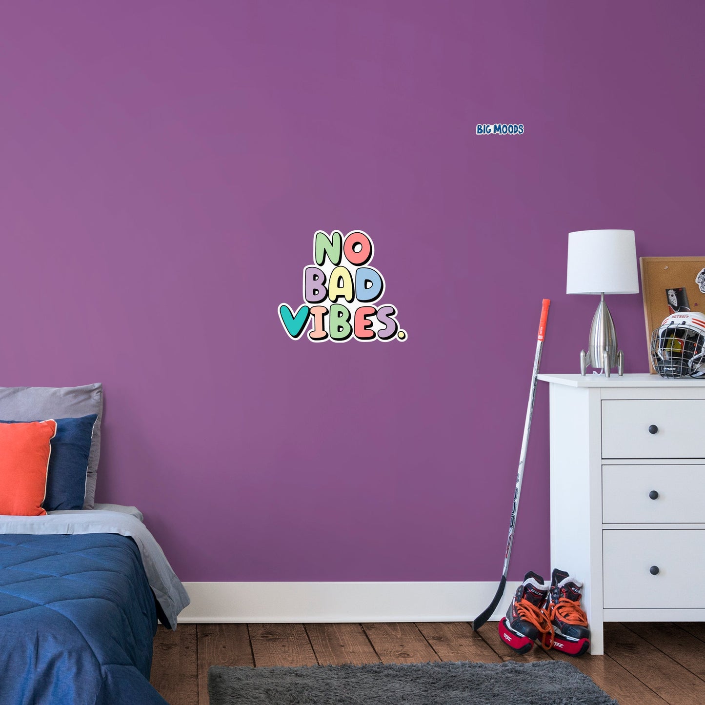 No Bad Vibes (Multi-Color)        - Officially Licensed Big Moods Removable     Adhesive Decal
