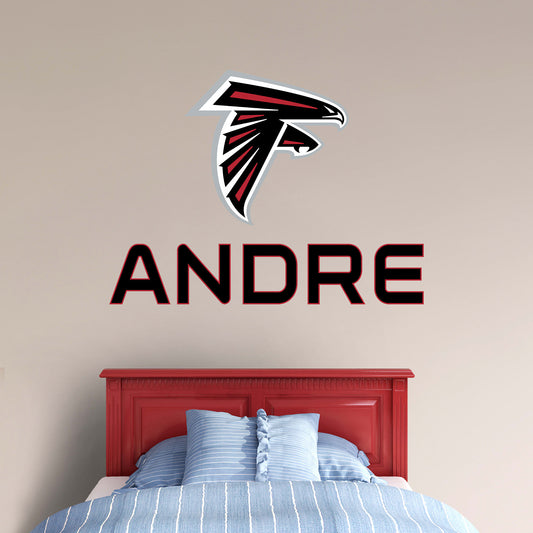 Atlanta Falcons:  Stacked Personalized Name        - Officially Licensed NFL    Transfer Decal