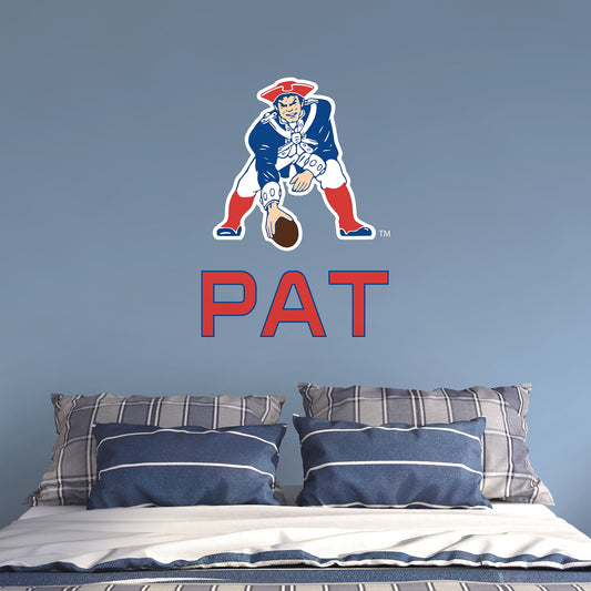 New England Patriots:  Classic Stacked Personalized Name        - Officially Licensed NFL    Transfer Decal