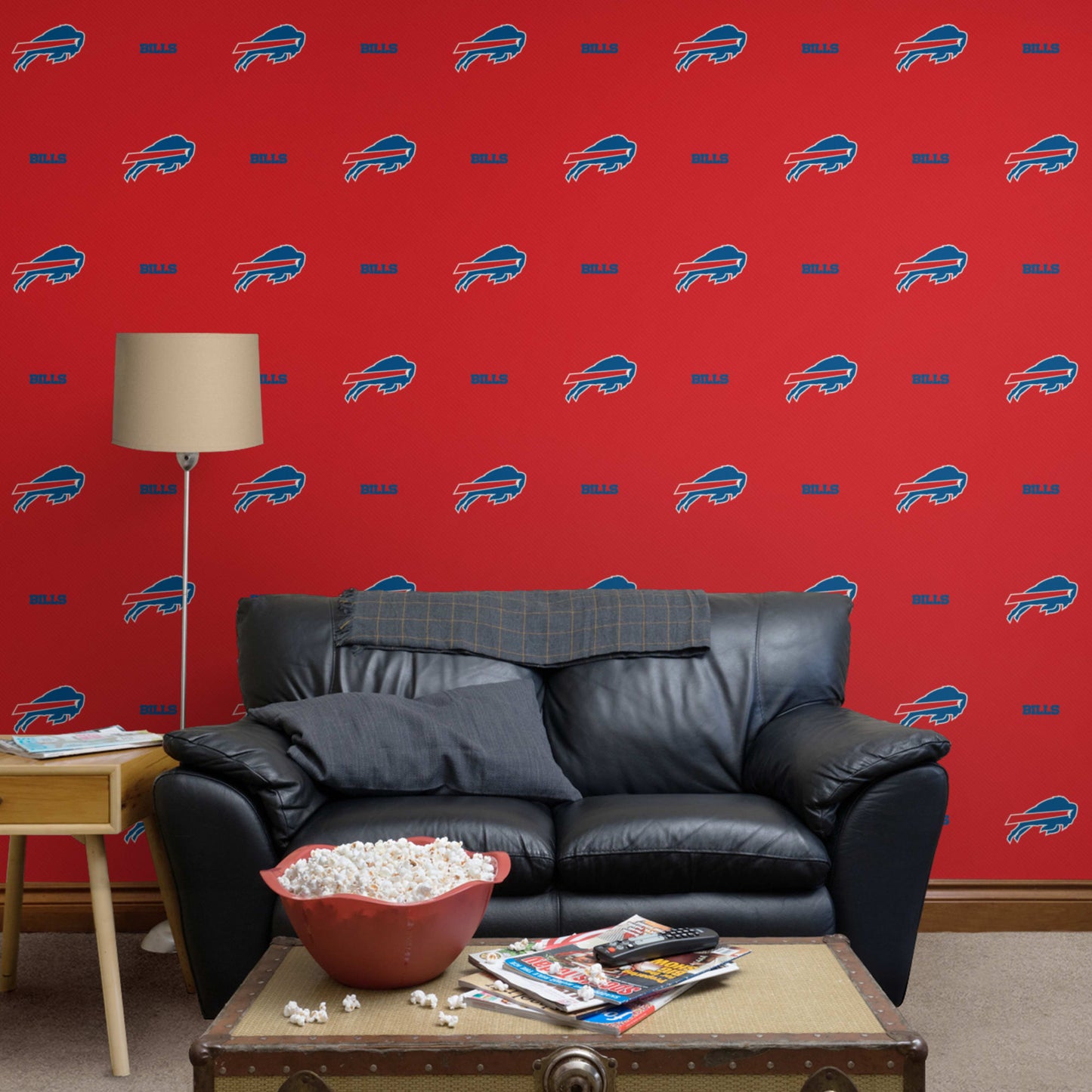 Buffalo Bills: Red Line Pattern Line        - Officially Licensed NFL  Peel & Stick Wallpaper