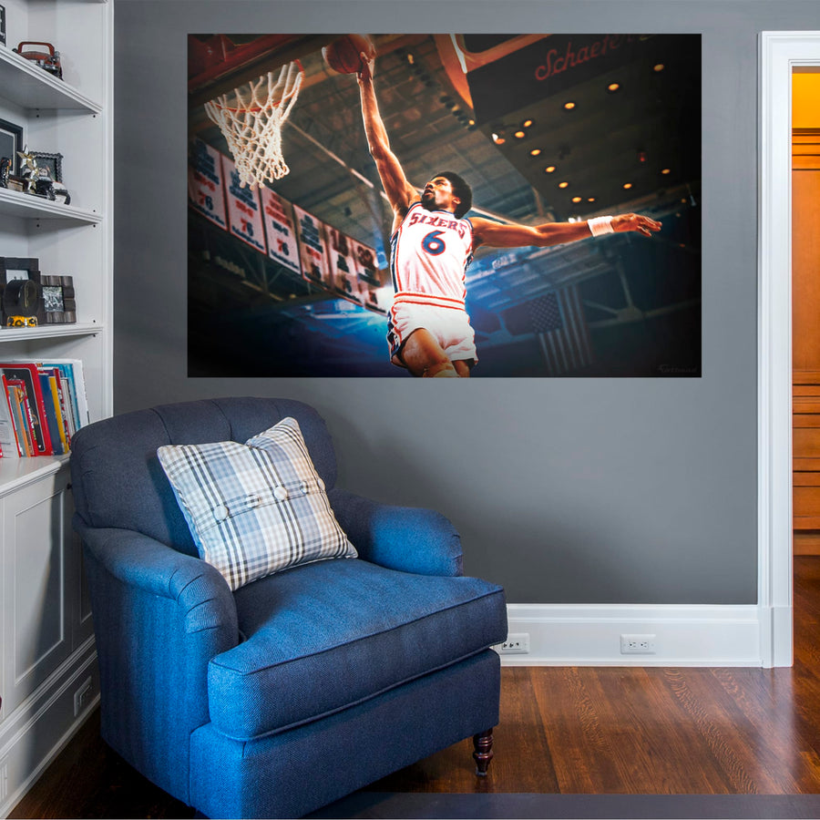 Julius Erving - Peel & Stick Poster - Official NBA - Reusable Vinyl Wall Decal