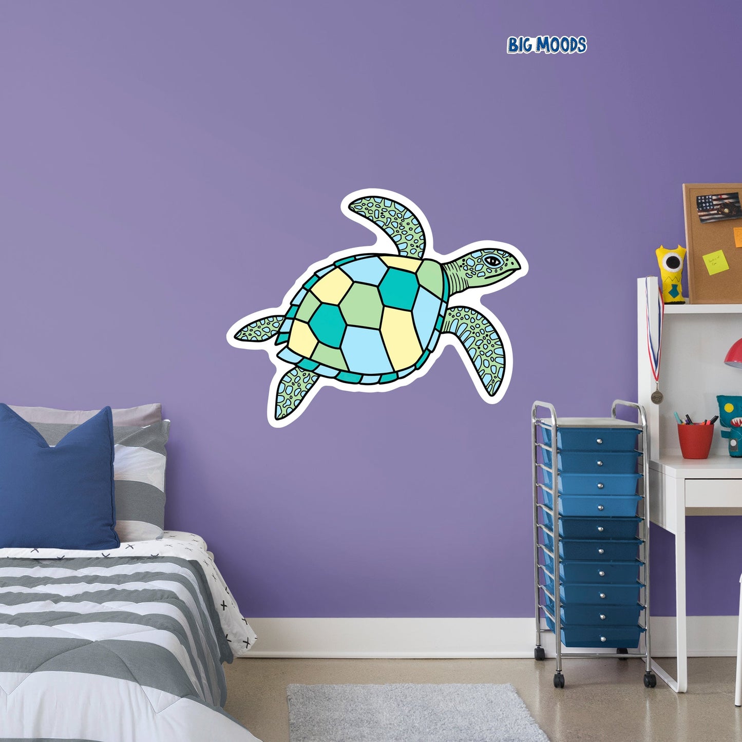 Turtle (Multi-Color)        - Officially Licensed Big Moods Removable     Adhesive Decal