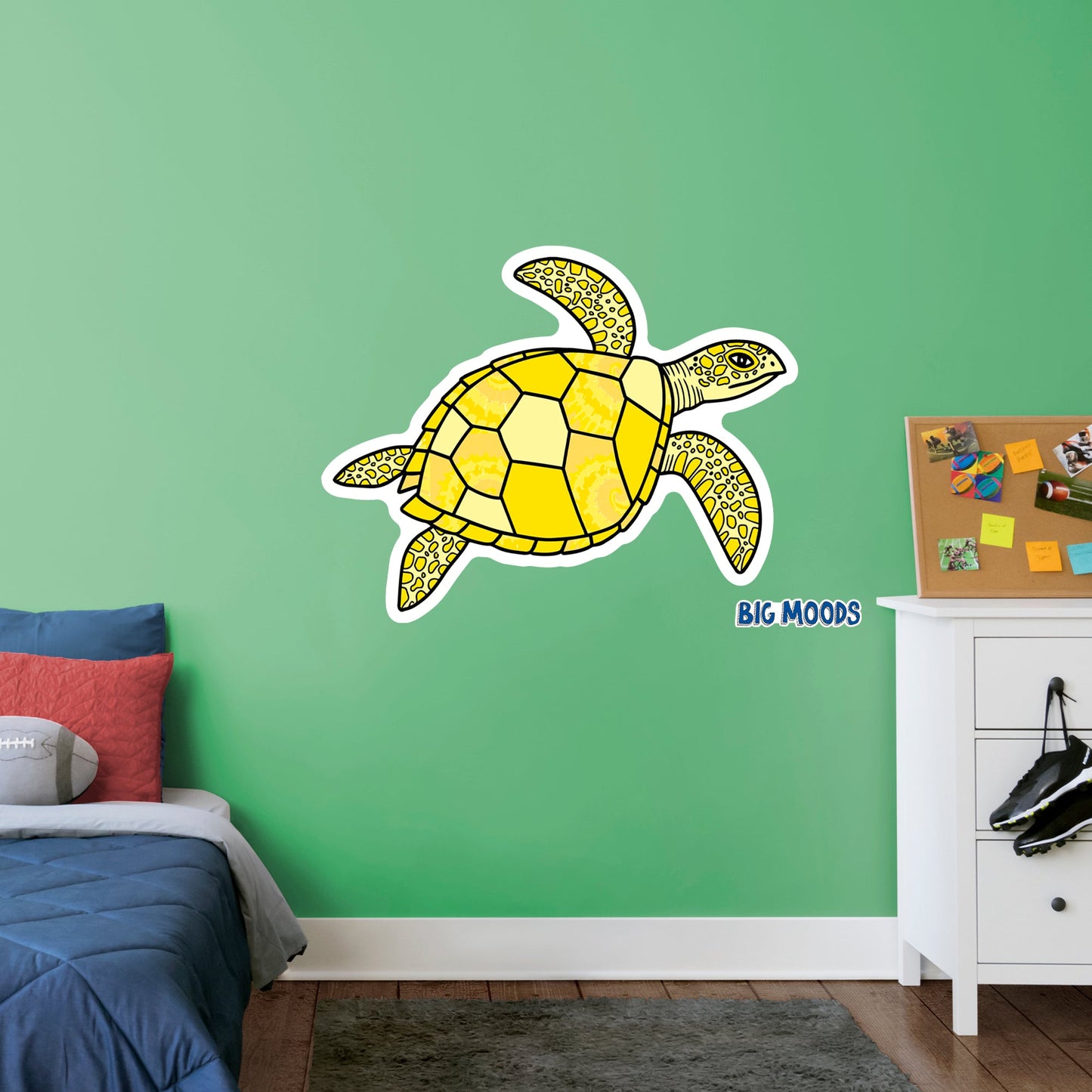 Turtle (Yellow)        - Officially Licensed Big Moods Removable     Adhesive Decal