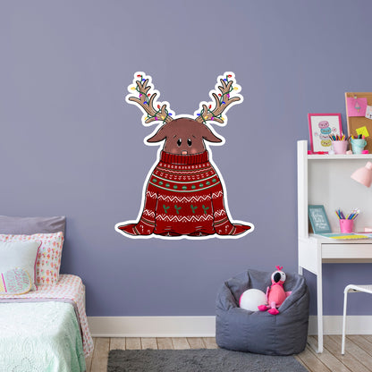 Reindeer Oversized Sweater        - Officially Licensed Big Moods Removable     Adhesive Decal