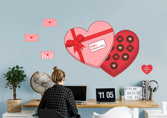Valentine's Day:  Chocolate Box        -   Removable     Adhesive Decal