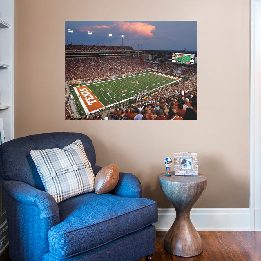 Darrell K. Royal-Texas Memorial Stadium Endzone View - Peel & Stick Poster - Official NCAA - Texas Longhorns - Reusable Vinyl Wall Decal