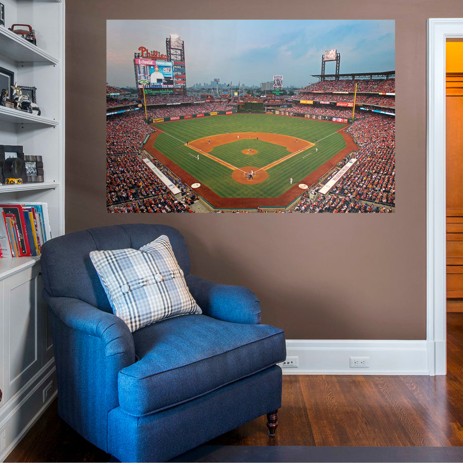 Behind Home Plate Mural - Peel & Stick Poster - Official MLB - Philadelphia Phillies - Reusable Vinyl Wall Decal