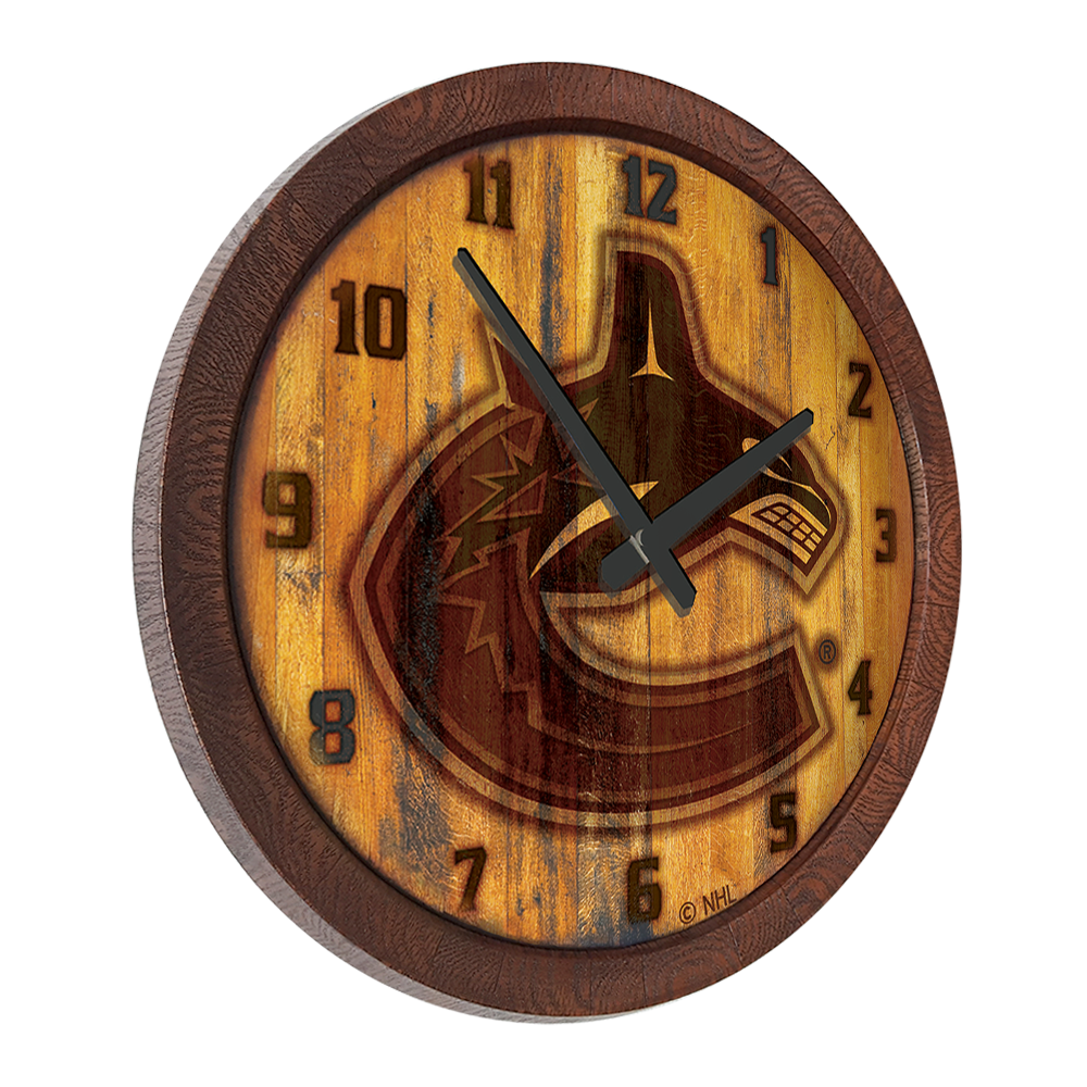 Vancouver Canucks: Branded "Faux" Barrel Top Wall Clock - The Fan-Brand
