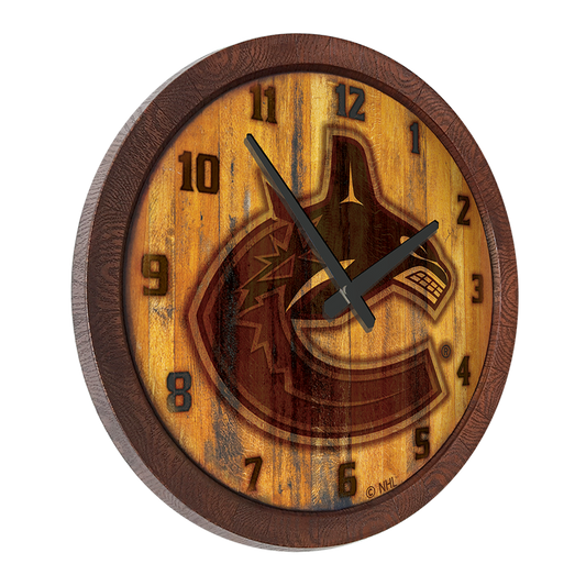 Vancouver Canucks: Branded "Faux" Barrel Top Wall Clock - The Fan-Brand