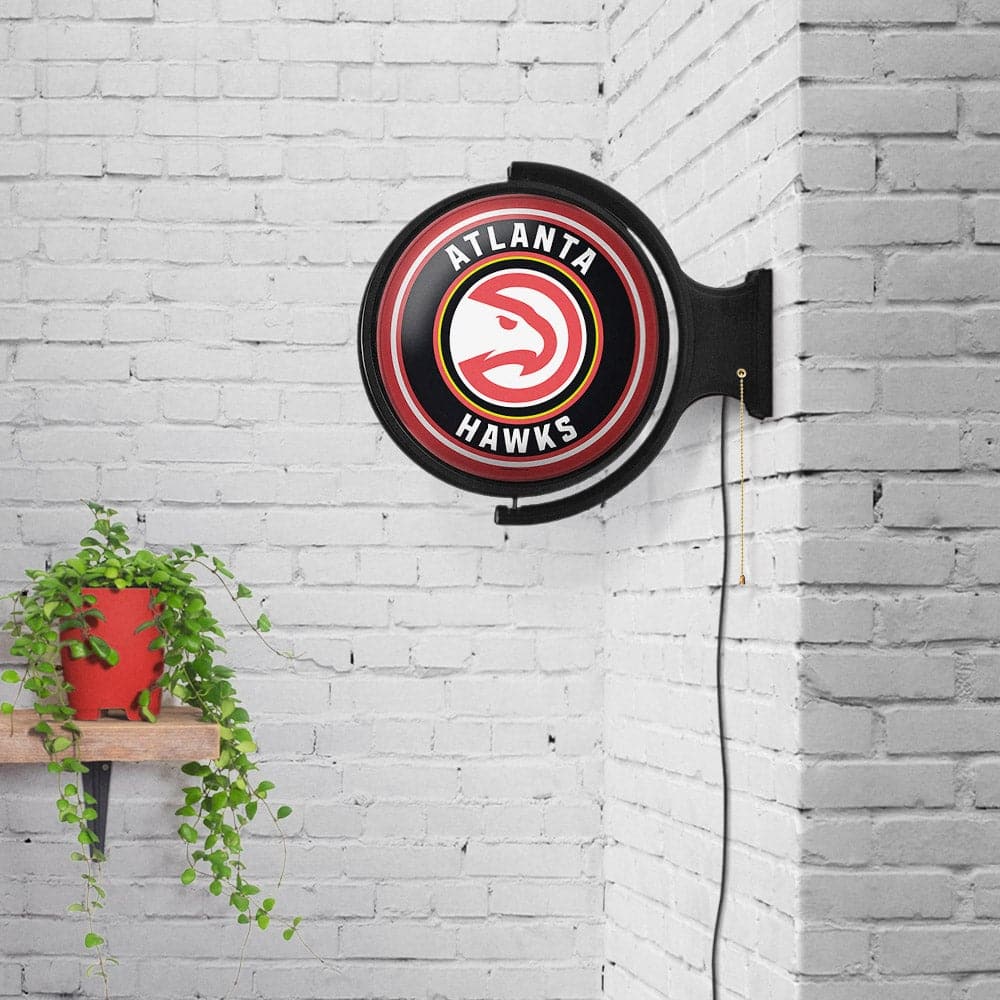 Atlanta Hawks: Original Round Rotating Lighted Wall Sign - The Fan-Brand