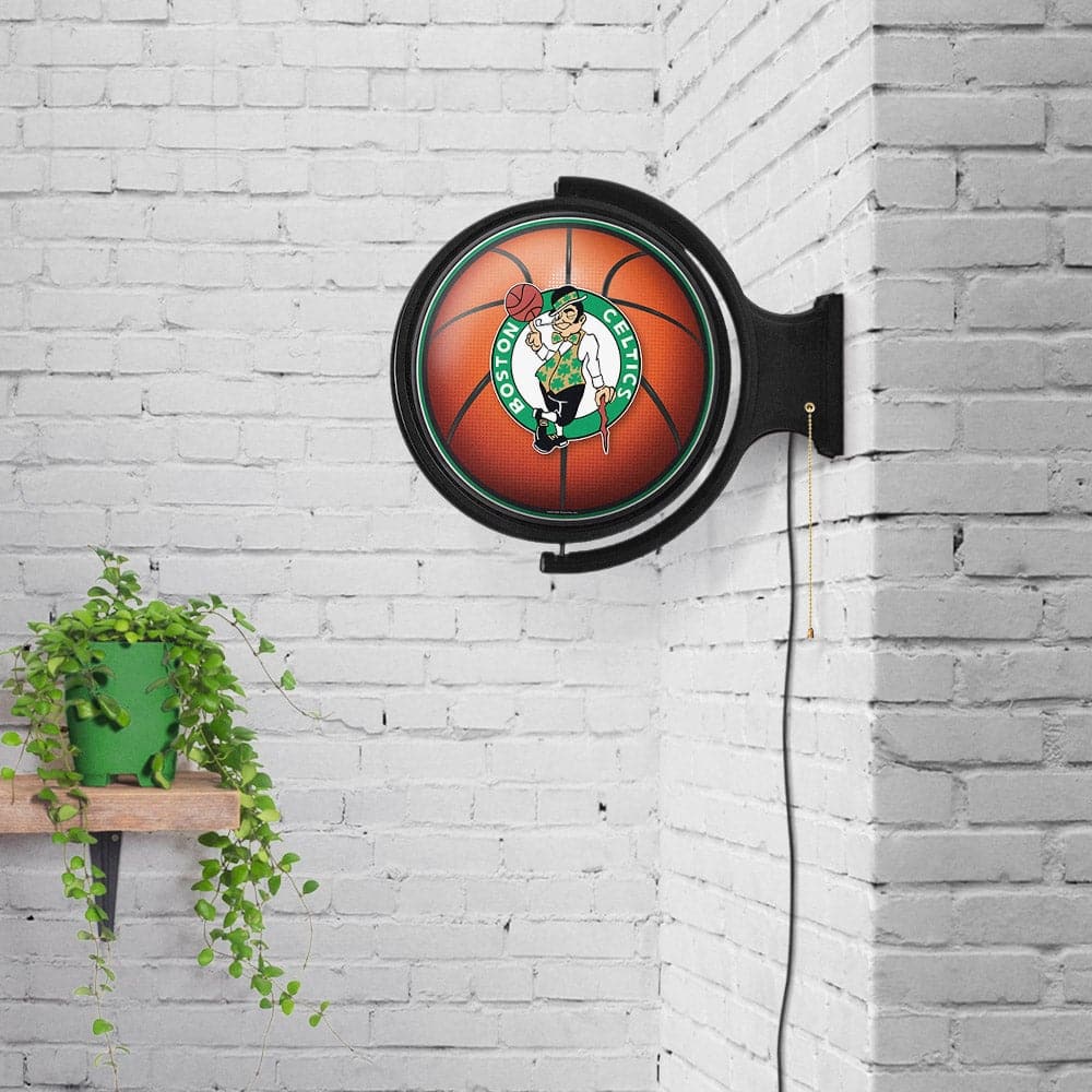Boston Celtics: Basketball - Original Round Rotating Lighted Wall Sign - The Fan-Brand