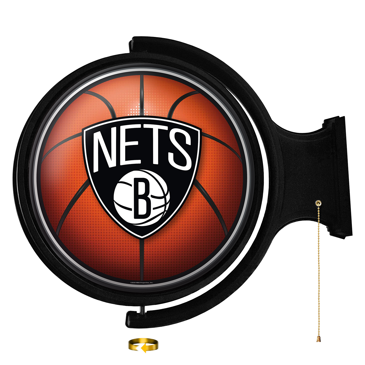 Brooklyn Nets: Basketball - Original Round Rotating Lighted Wall Sign - The Fan-Brand