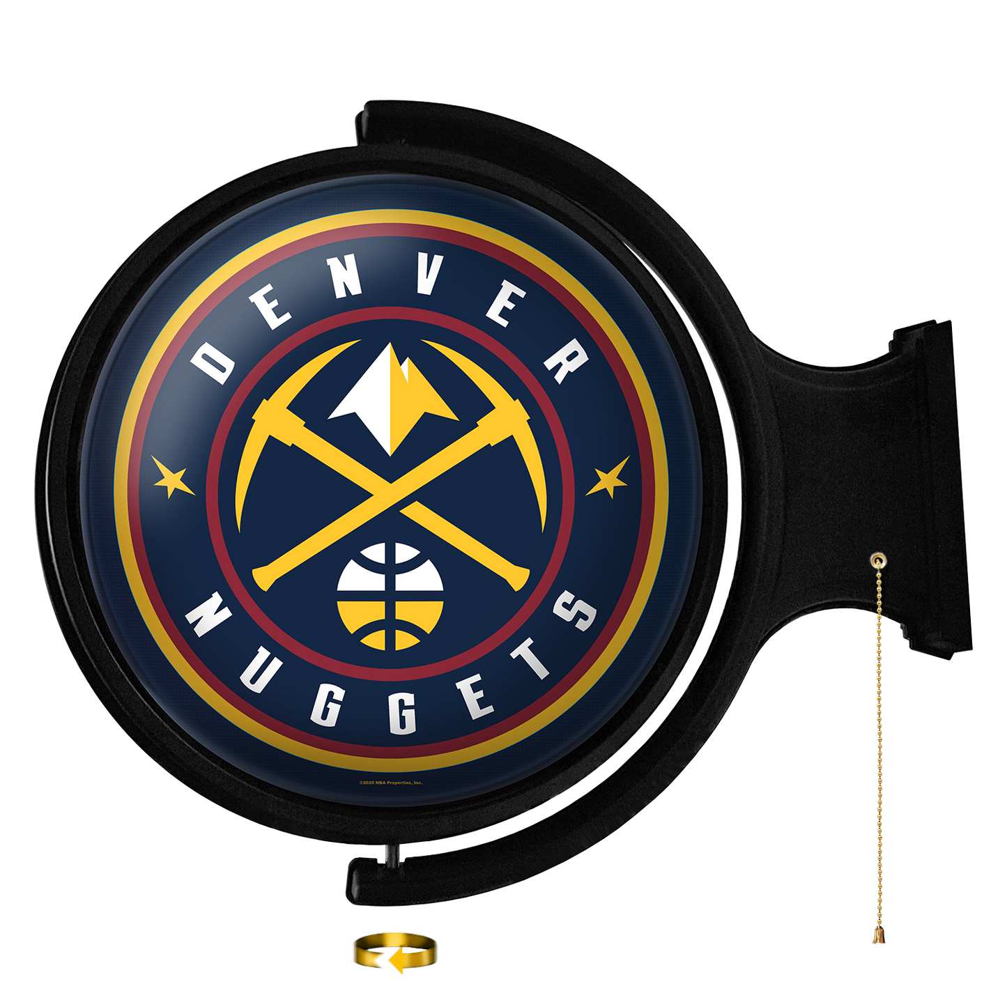 Denver Nuggets: Original Round Rotating Lighted Wall Sign - The Fan-Brand