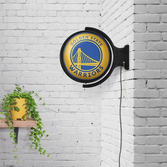 Golden State Warriors: Original Round Rotating Lighted Wall Sign - The Fan-Brand