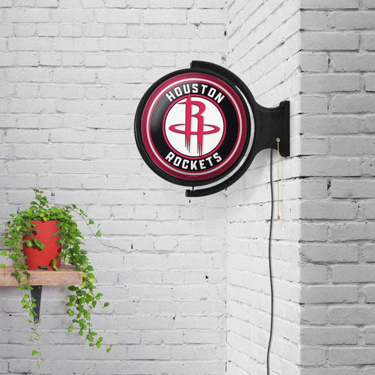 Houston Rockets: Original Round Rotating Lighted Wall Sign - The Fan-Brand