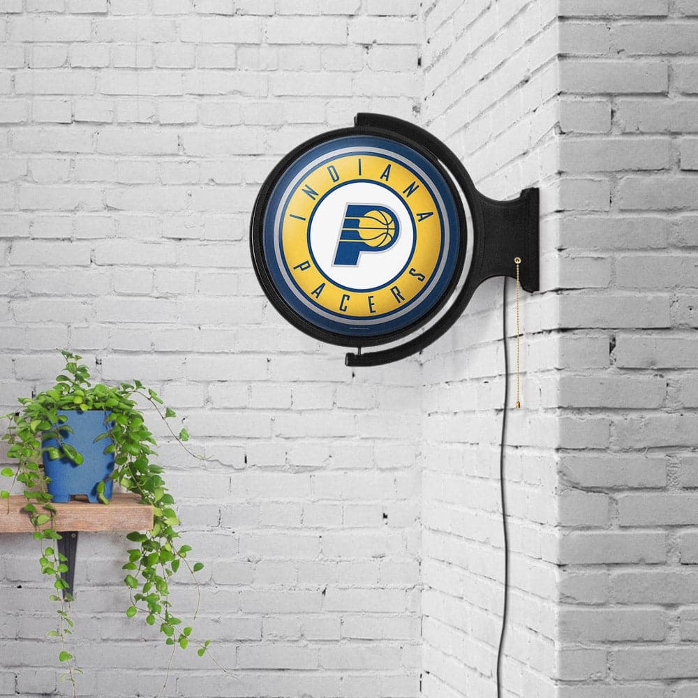 Indiana Pacers: Original Round Rotating Lighted Wall Sign - The Fan-Brand