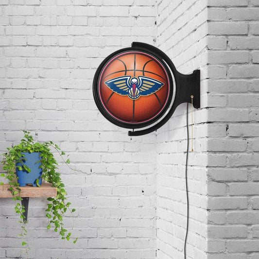 New Orleans Pelicans: Basketball - Original Round Rotating Lighted Wall Sign - The Fan-Brand