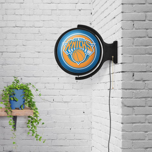 New York Knicks: Original Round Rotating Lighted Wall Sign - The Fan-Brand