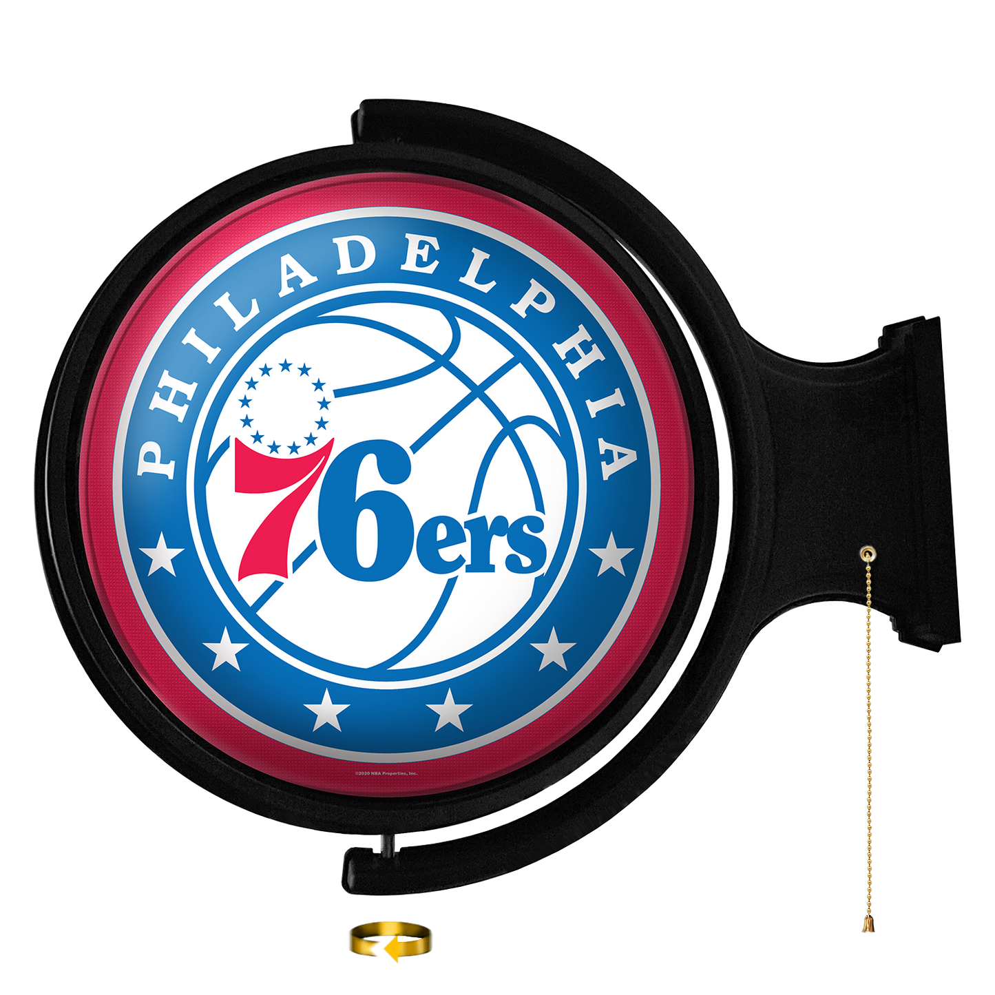 Philadelphia 76ers: Original Round Rotating Lighted Wall Sign - The Fan-Brand