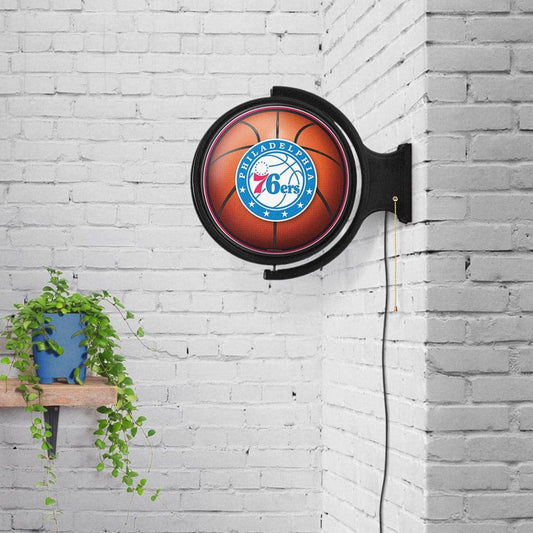 Philadelphia 76ers: Basketball - Original Round Rotating Lighted Wall Sign - The Fan-Brand