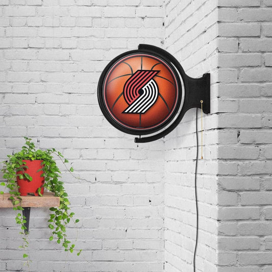 Portland Trail Blazers: Basketball - Original Round Rotating Lighted Wall Sign - The Fan-Brand