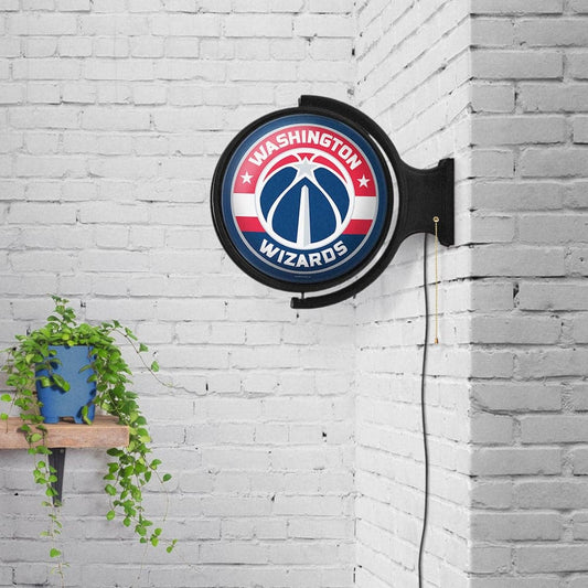 Washington Wizards: Original Round Rotating Lighted Wall Sign - The Fan-Brand
