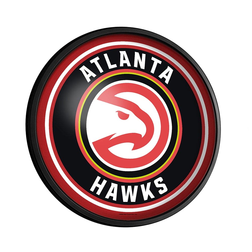 Atlanta Hawks: Round Slimline Lighted Wall Sign - The Fan-Brand