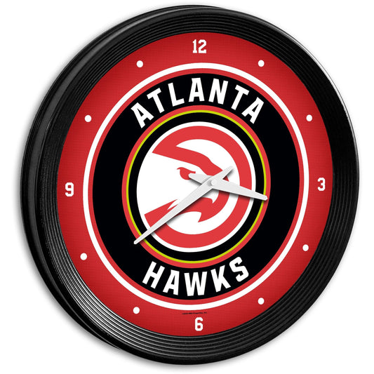 Atlanta Hawks: Ribbed Frame Wall Clock - The Fan-Brand