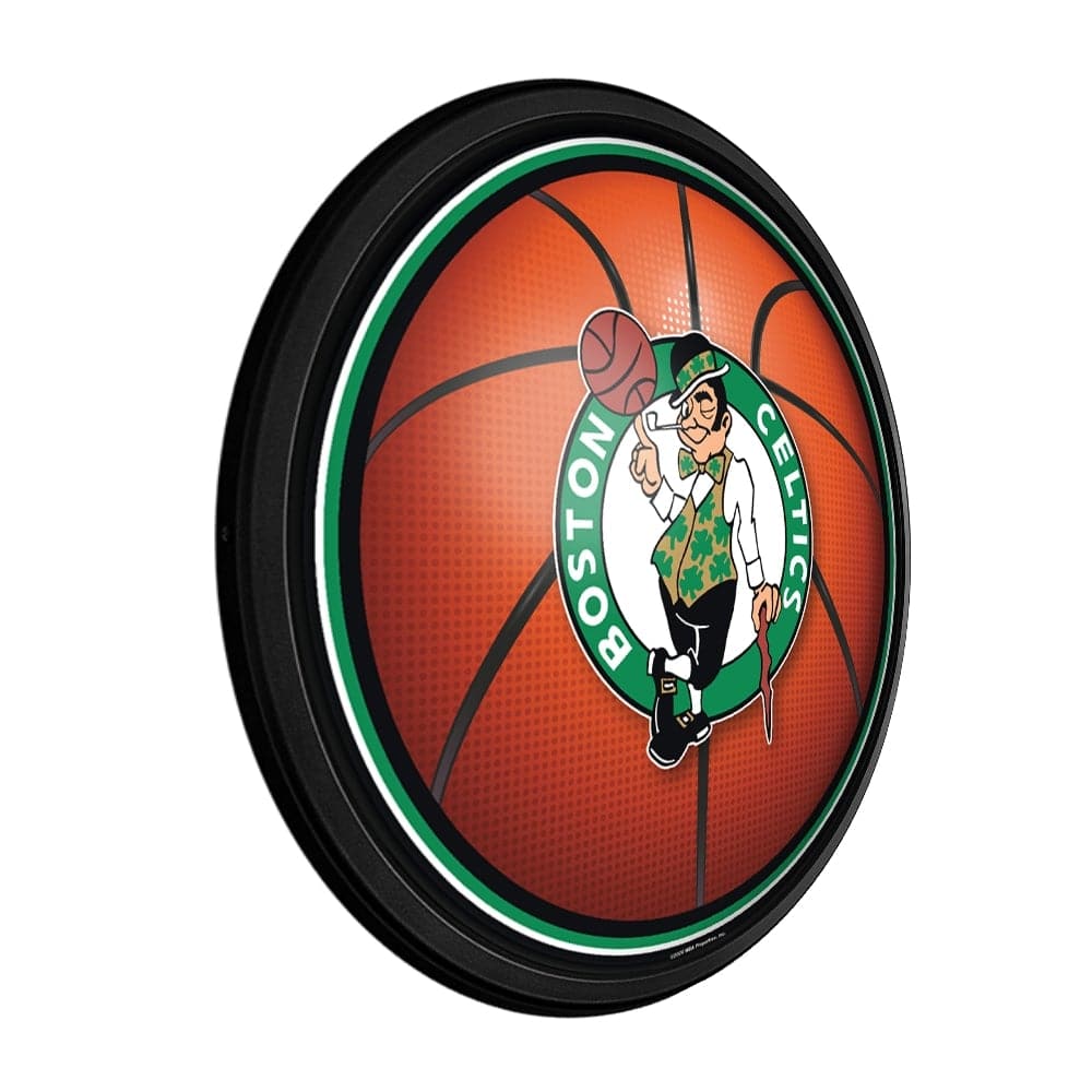 Boston Celtics: Basketball - Round Slimline Lighted Wall Sign - The Fan-Brand